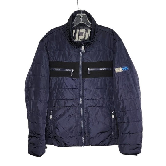 VRY WRM Snocross Biker Winter Ski Jacket Coat Navy Men's Large New - Picture 1 of 12